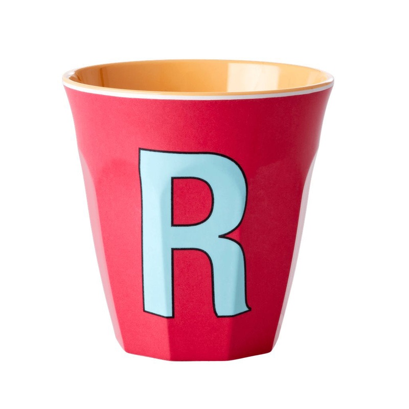 Rice DK Melamine Cup with The Letter R - Red Kiss - Two Tone - Medium