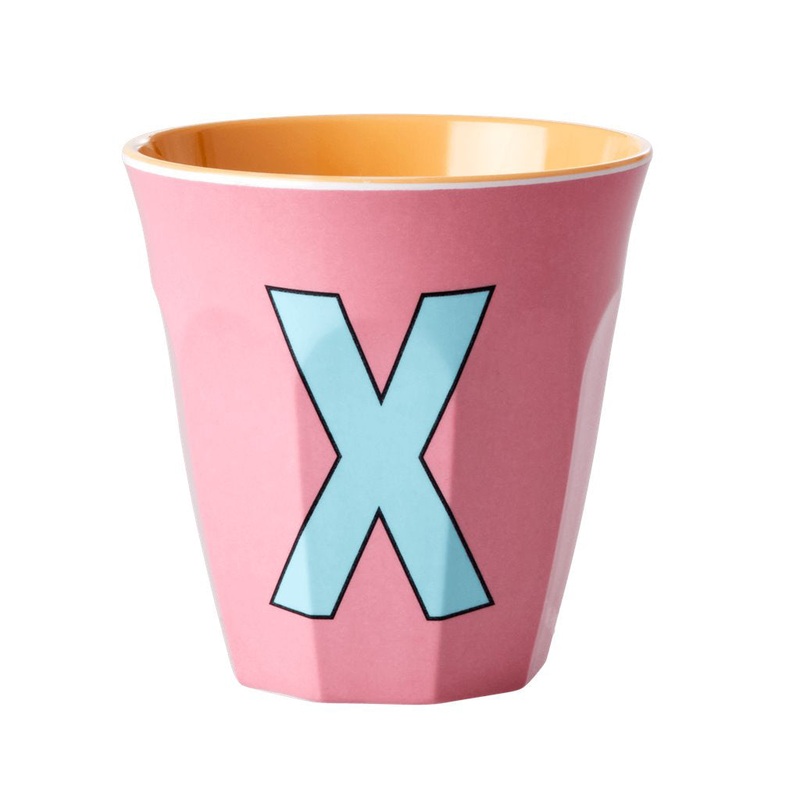 Rice DK Melamine Cup with The Letter X - Dark Powder - Two Tone - Medium