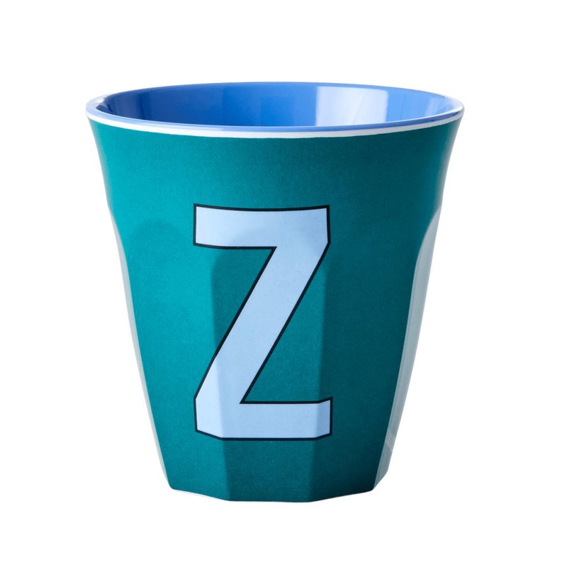 Rice DK Melamine Cup with The Letter Z - Green - Two Tone - Medium