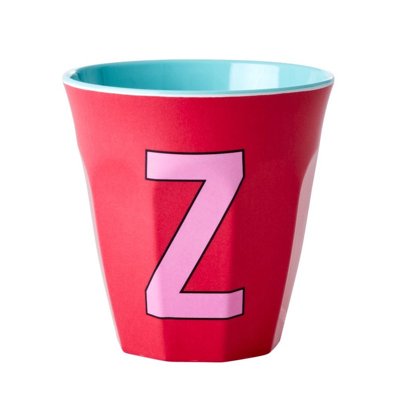 Rice DK Melamine Cup with The Letter Z - Red Kiss - Two Tone - Medium