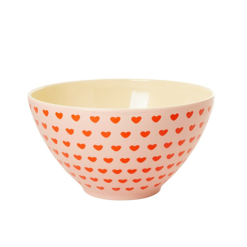 Rice DK Melamine Salad Bowl with Sweetheart Print - Two Tone