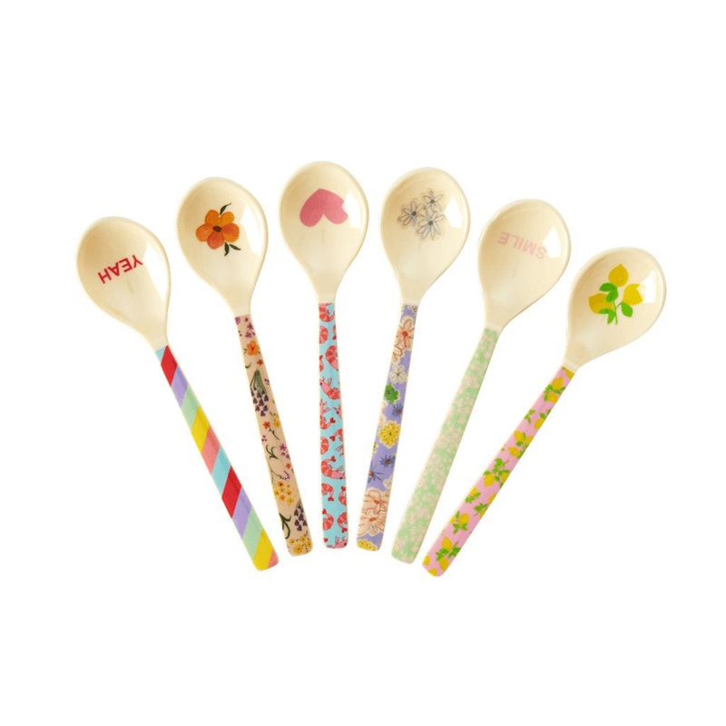 Rice DK Melamine Teaspoon 'Yippie Yippie Yeah' Prints - Single Flower Print