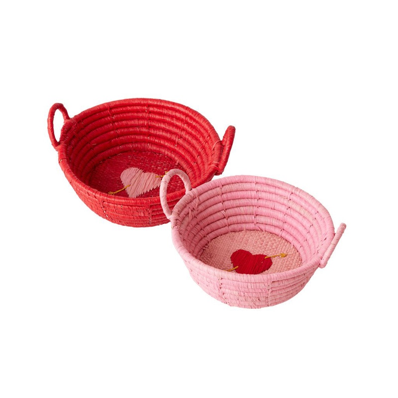 Rice DK Raffia Baskets Hearts - Mini