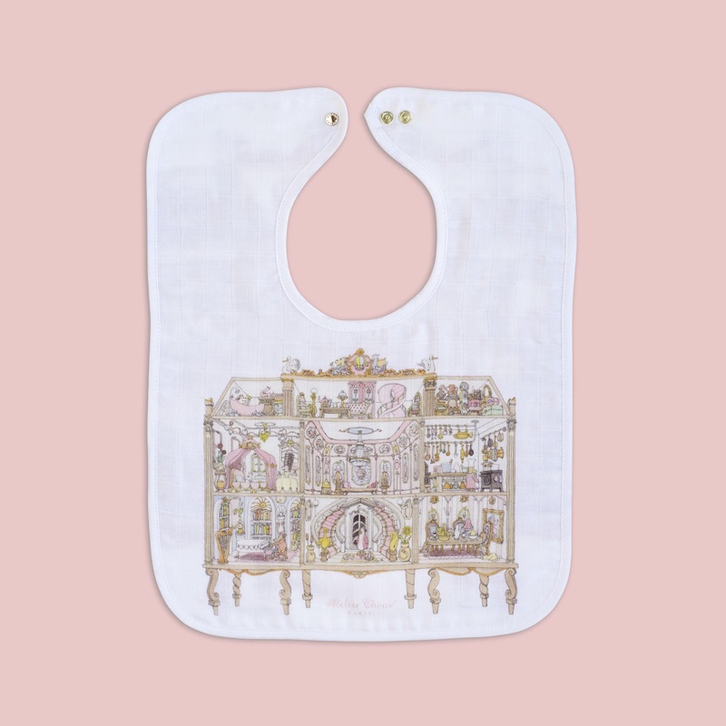 Atelier Choux Large Bib Dollhouse Gold Snaps
