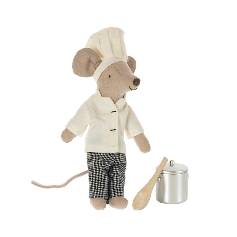 Maileg Chef Mouse W. Soup Pot and Spoon