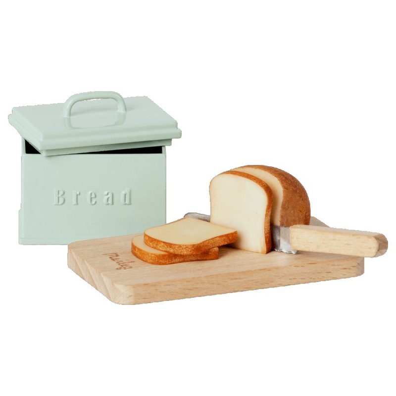 Maileg Miniature Bread Box W. Cutting Board and Knife