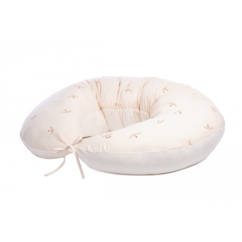 nobodinoz Maternity Pillow Luna Nude Haiku Birds Natural