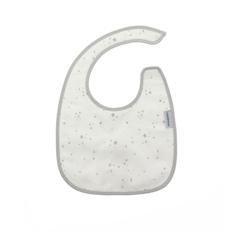 Cambrass Square Bib Velcro Sky Grey/Star 20x26cm