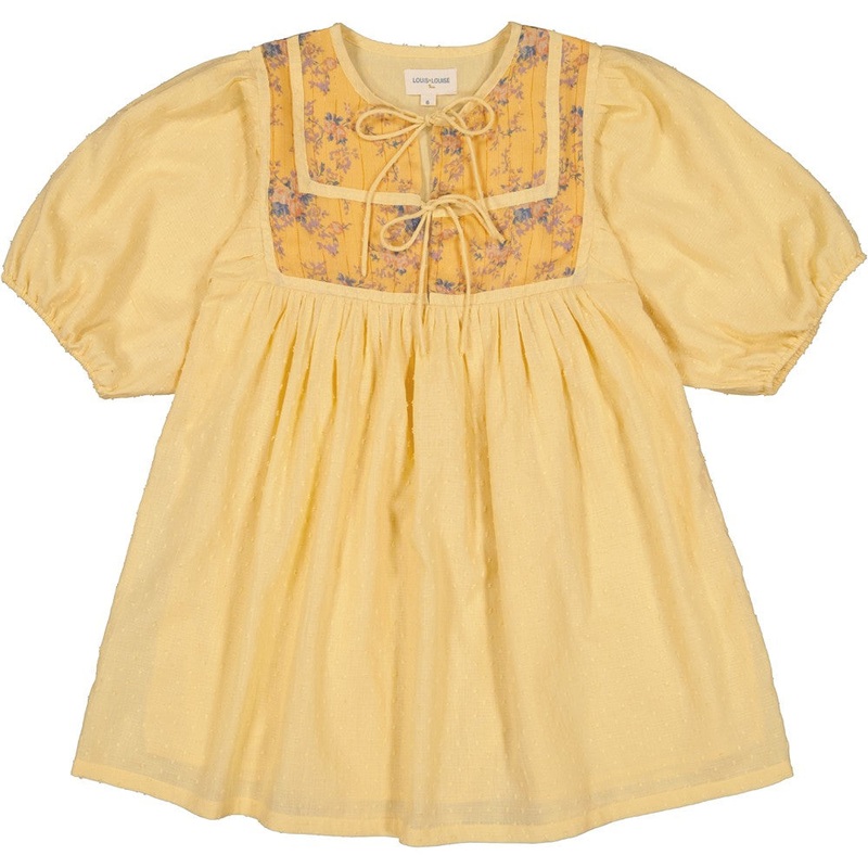 Louis Louise Dress Paula Plumetis-Light Yellow