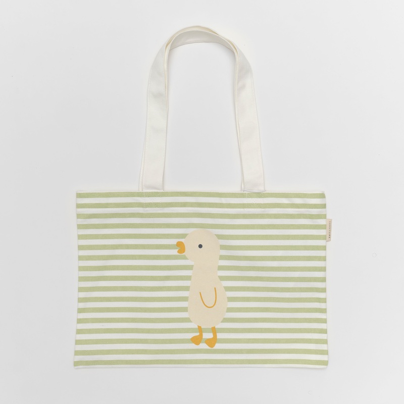 SUNNYLiFE Kids Canvas Beach Bag Duck Sage Stripe