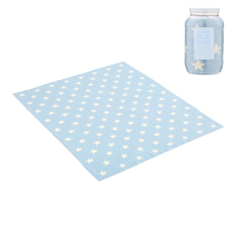 Cambrass Baby Cotton Blanket 80x100x1cm Etoile Blue