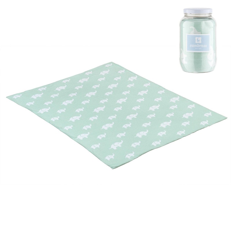 Cambrass Baby Cotton Blanket Ele Green 80x100cm