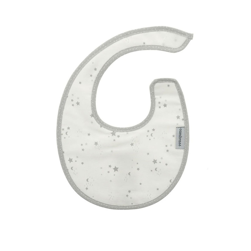 Cambrass Round Bib Velcro Sky Grey/Star 16x19cm