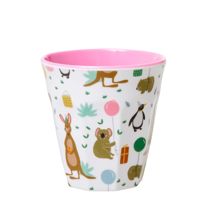 Rice DK Melamine Kids Cup with Party Animal Print - Small