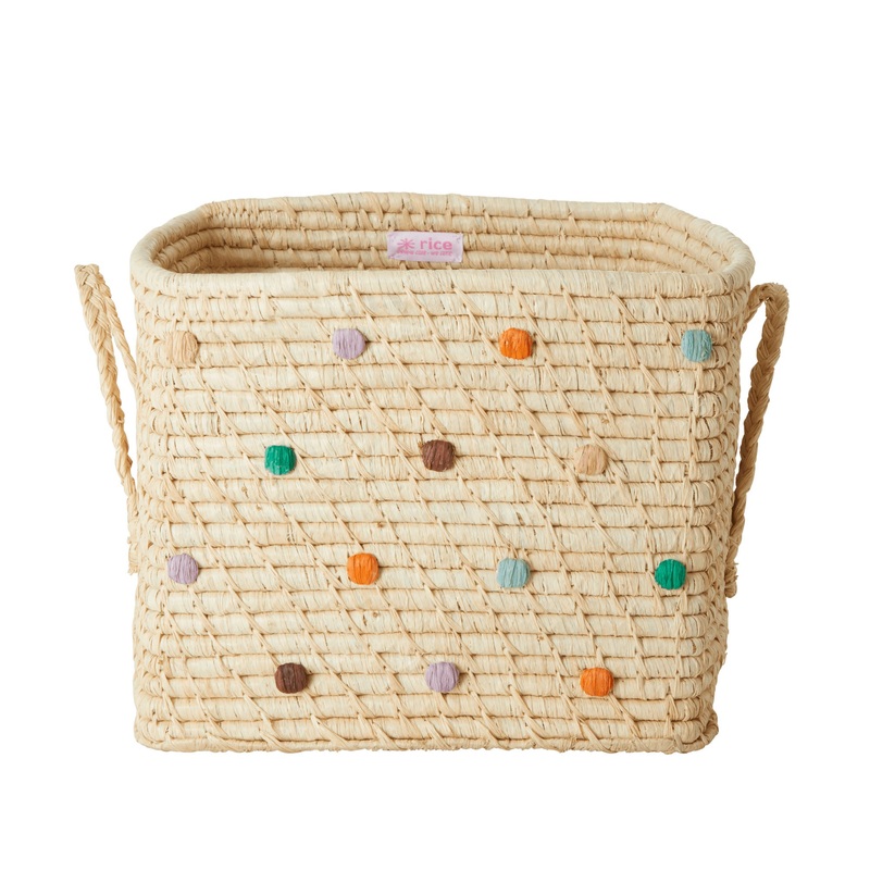 Rice DK Raffia Square Basket with Dots in 'Follow The Call of The Disco Ball'