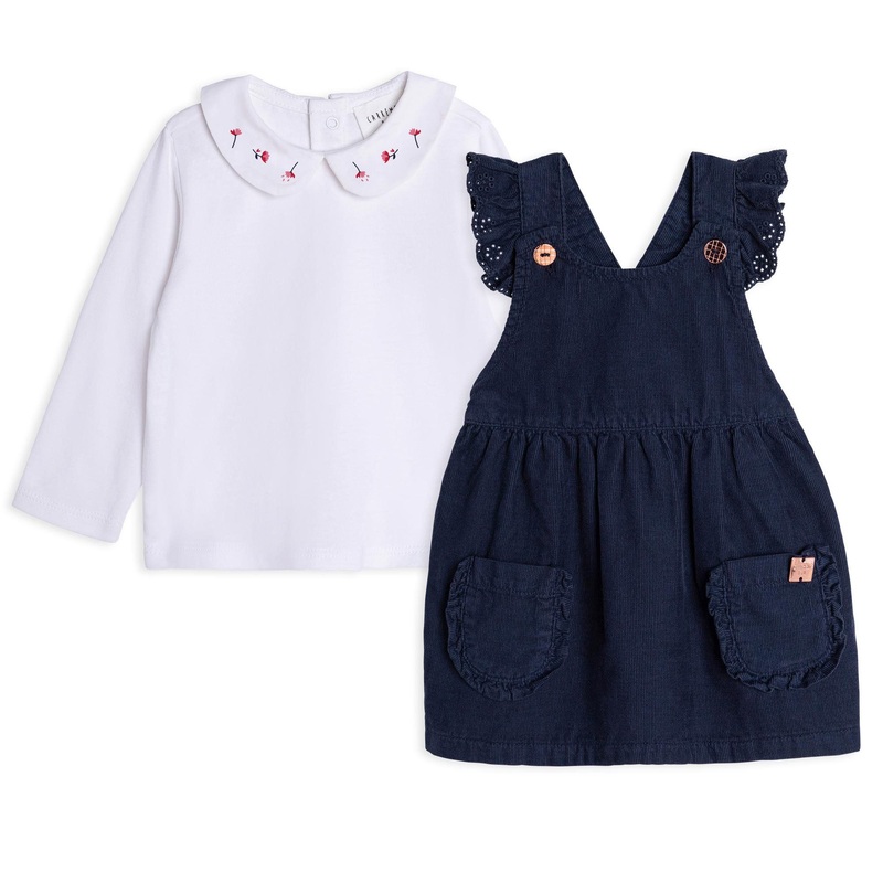 Carrment Beau Dress And T-Shirt Set Fall 2 Navy White