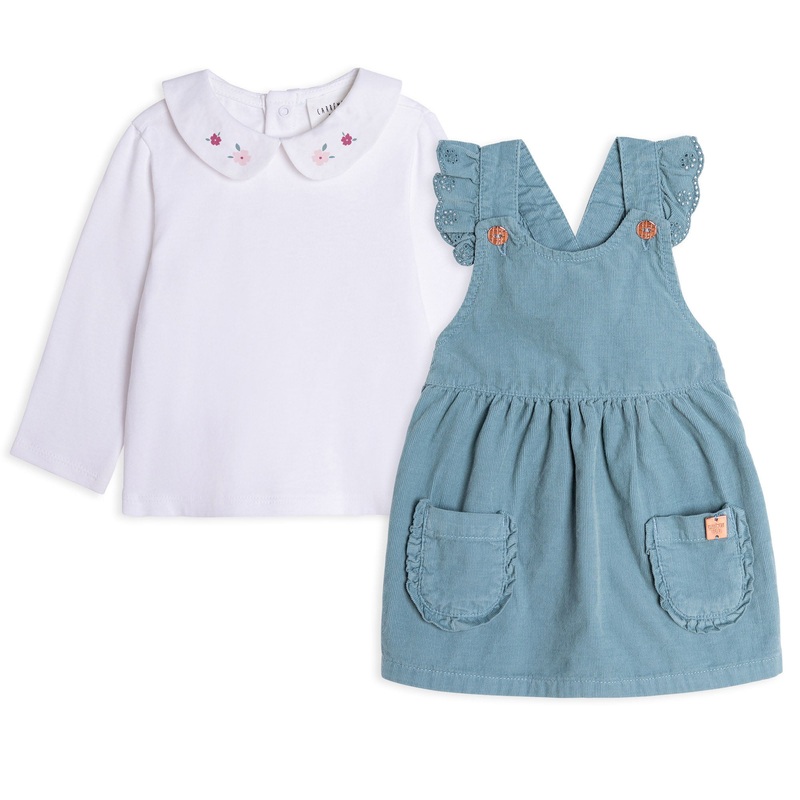 Carrment Beau Dress AndT-Shirt Set Fall 2 Green White