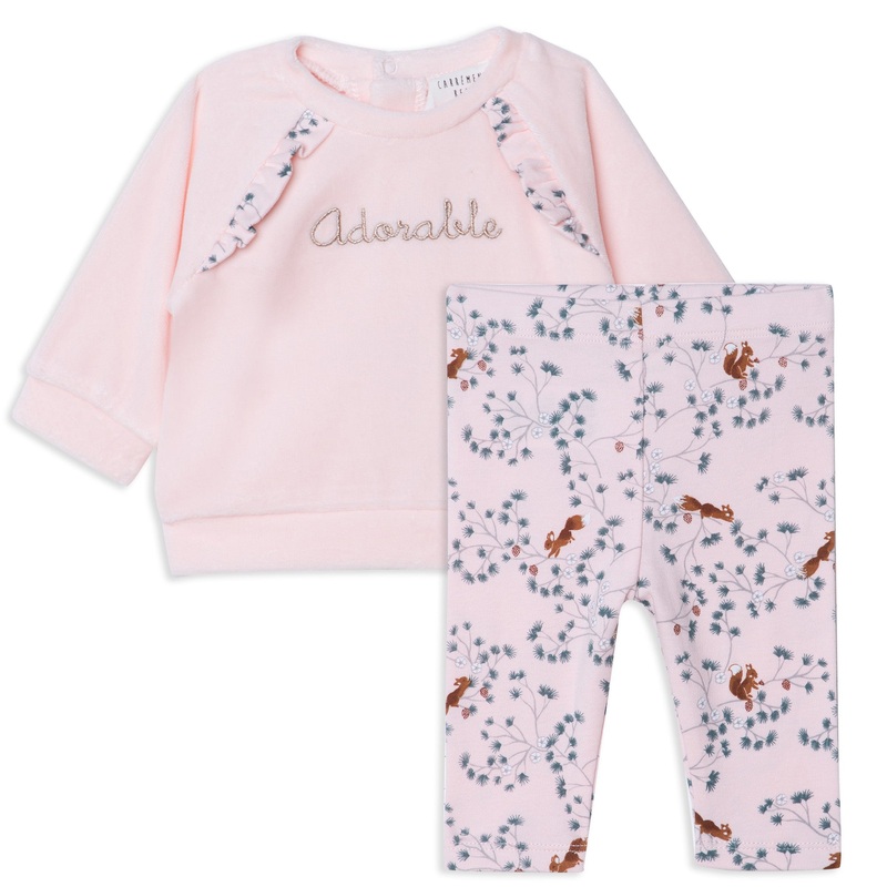 Carrment Beau Sweater And Leggings Set Pink Pale Pink Dark