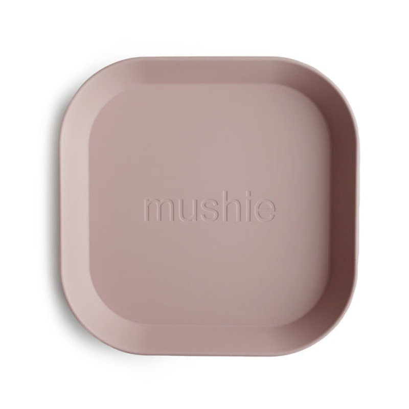 Mushie Square Dinnerware Plate Blush - Set of 2