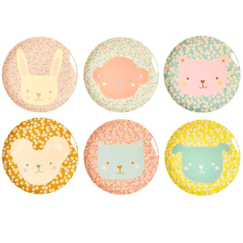 Rice DK Melamine Kids Plates Animal Print