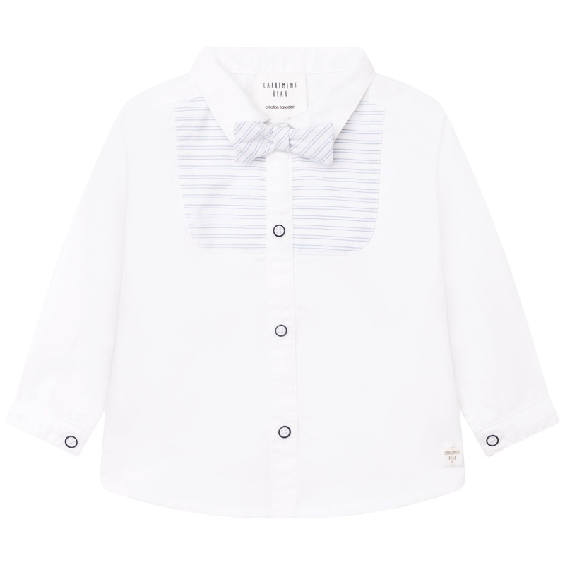 Carrment Beau Shirt + Knot Spring 2 Infant White Pale Blue