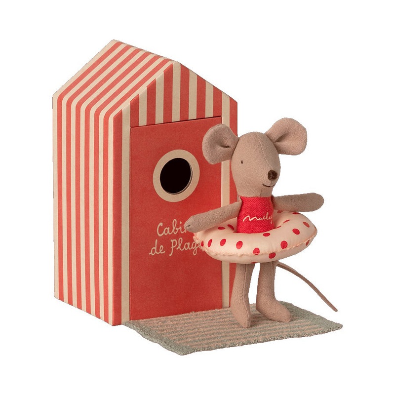 Maileg Beach Mice, Little Sister in Cabin De Plage