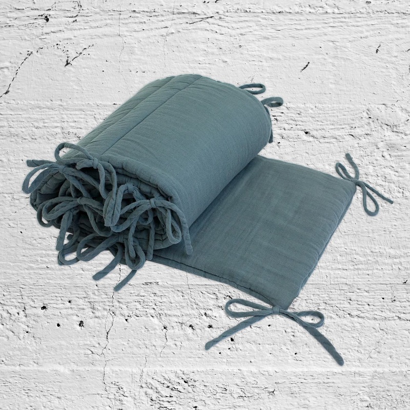 Numero 74 Organic Cotton Cot Bumper Ice Blue