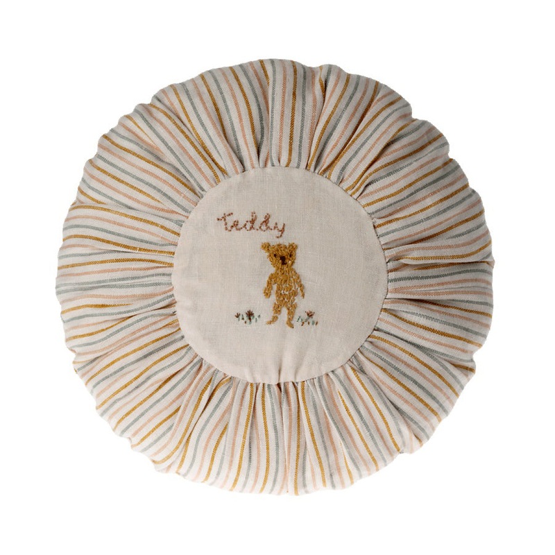 Maileg Cushion, Round Small - Teddy, Striped