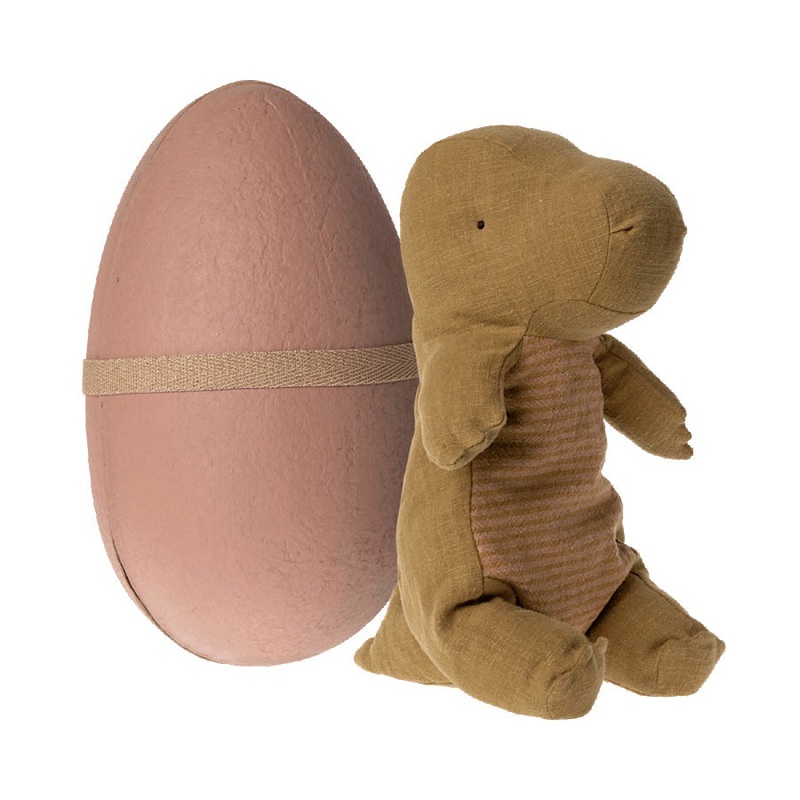 Maileg Gantosaurus in Egg, Medium - Dark Ocher