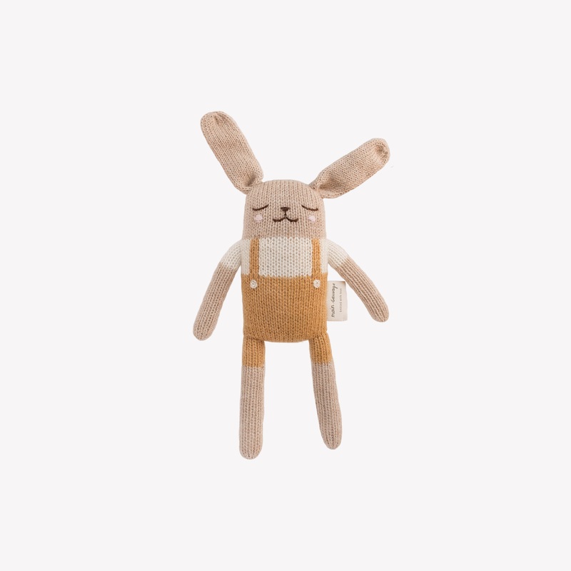 Main Sauvage Knit Toy - Bunny - Ochre Overalls