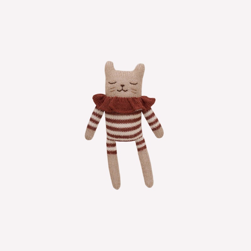 Main Sauvage Knit Toy - Kitten - Sienna Striped Romper