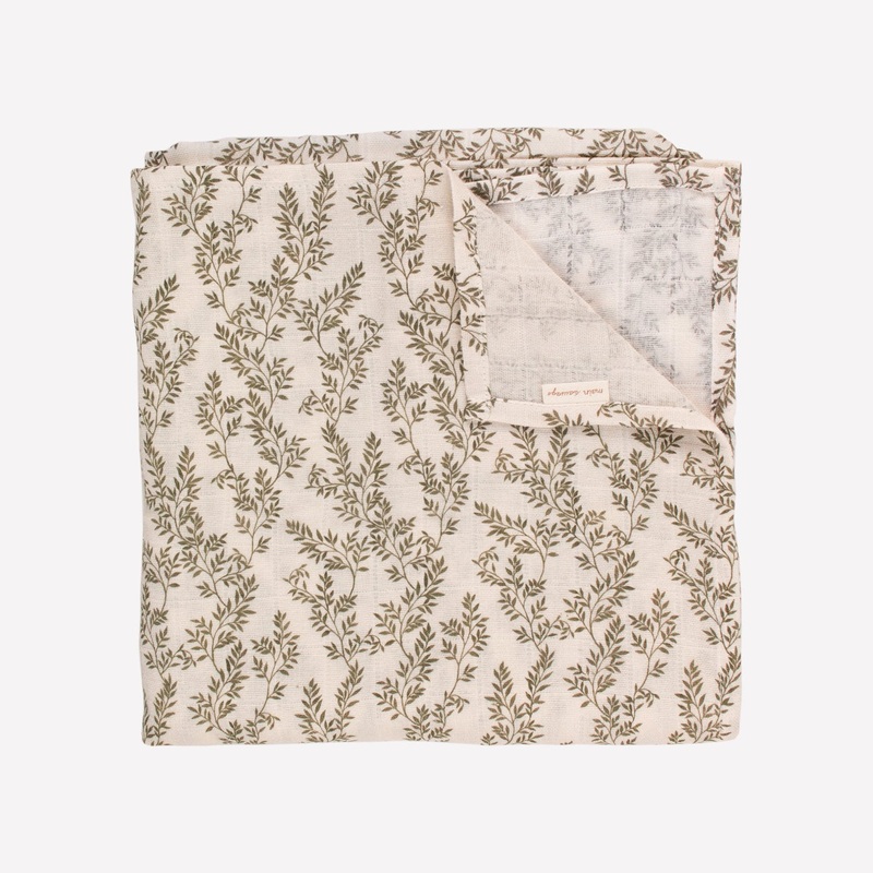 Main Sauvage Muslin Swaddle Blanket - Bay Leaves