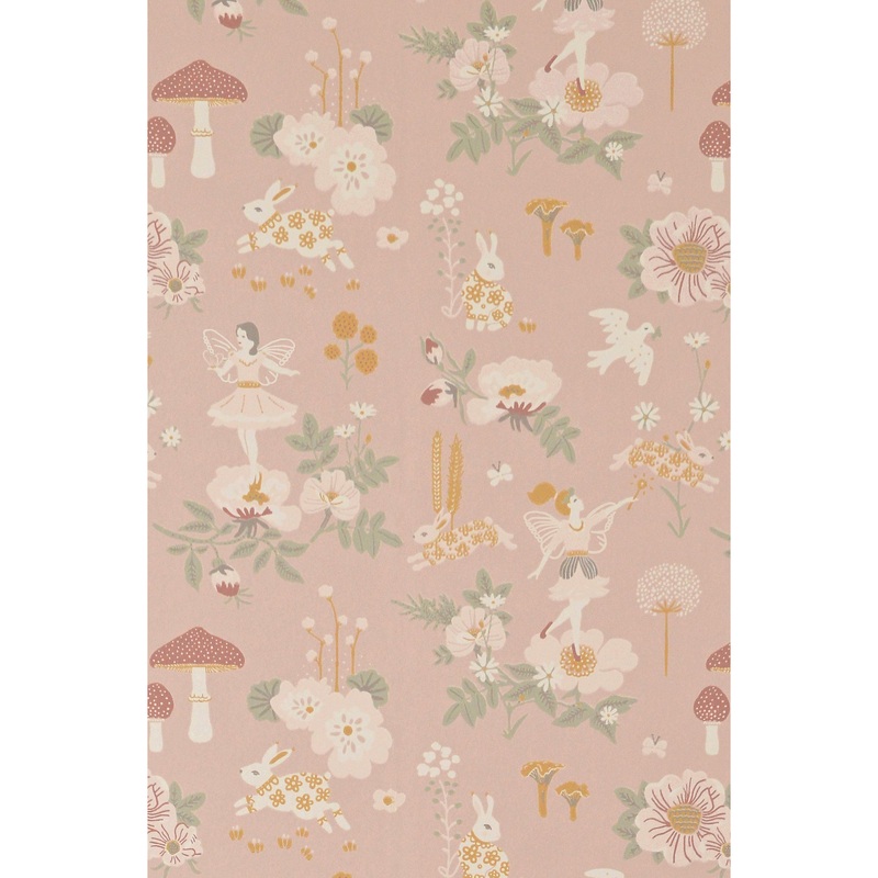Majvillan Wallpaper Old Garden Dusty Rose (Pre-Order; Est. Delivery in 2-3 Weeks)