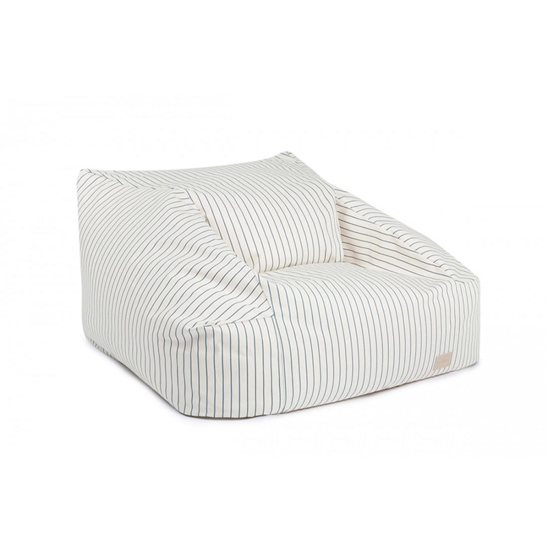 nobodinoz Chelsea Twill Beanbag Blue Thin Stripes/Natural