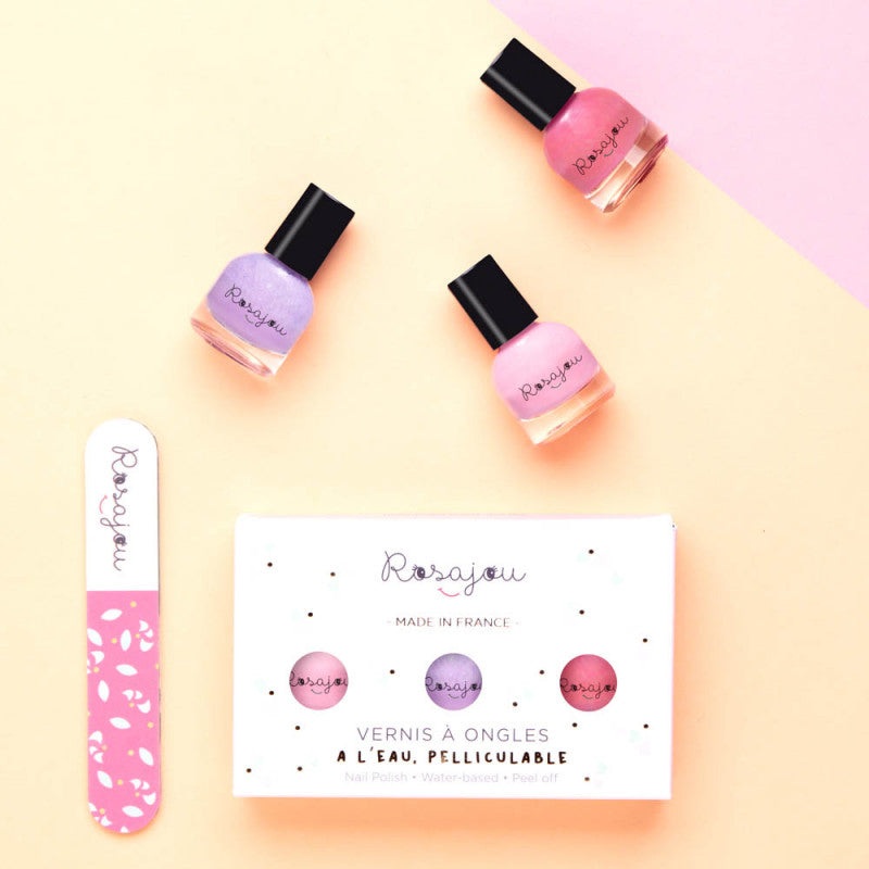 Rosajou Nail Polish Set 3 Flamingo Lavande Rubis