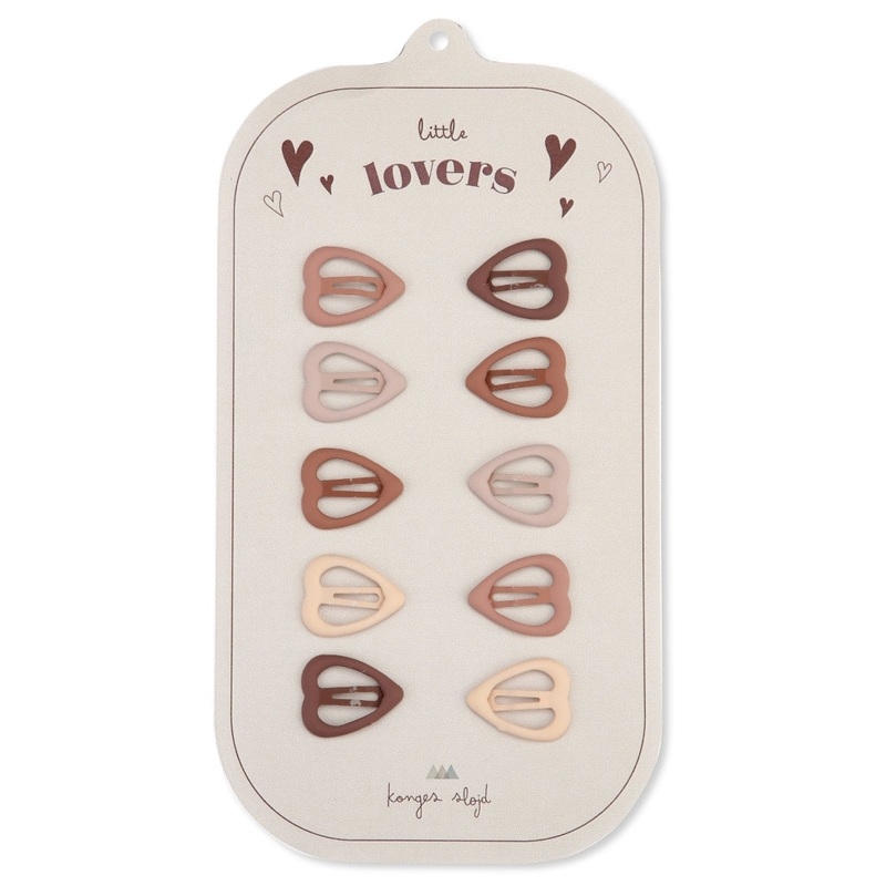 Konges Sljd 10 Pack Mini Hair Clips Heart - Rosie Shades