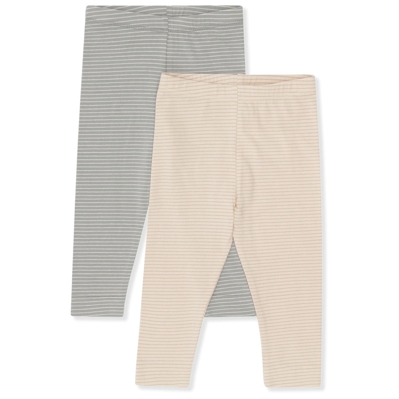 Konges Sljd 2 Pack Basic Leggings Sleet/Oxford Tan Stripe