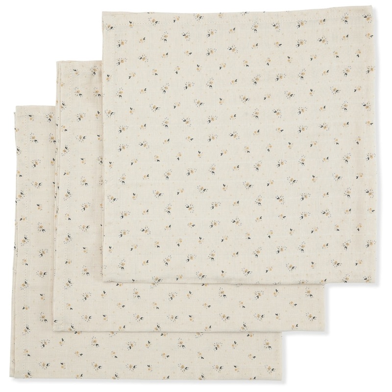 Konges Sljd 3 Pack Muslin Cloth GOTS Petales