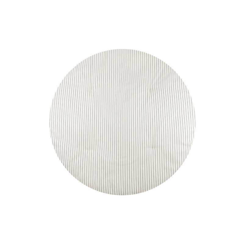 nobodinoz Fluffy Round Playmat Blue Stripes/Natural