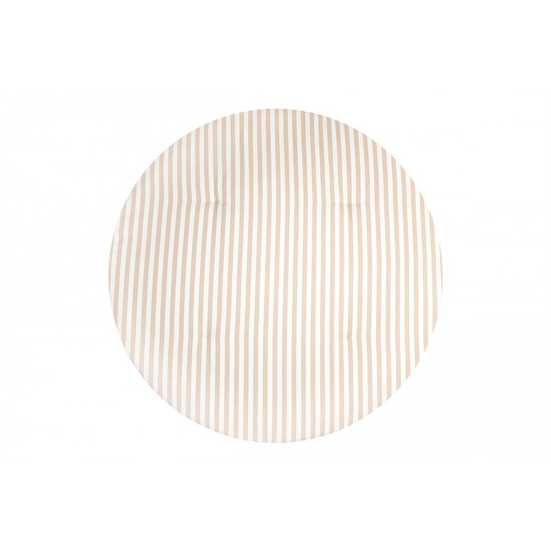 nobodinoz Fluffy Round Playmat Taupe Stripes/Natural