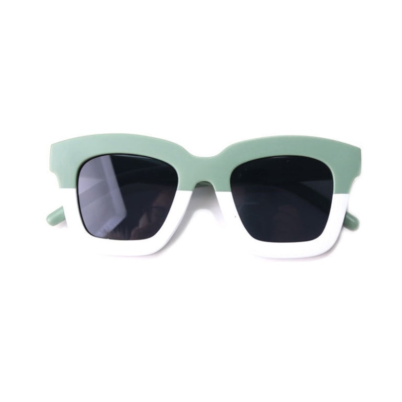 My Little Sunnies Cat Eye Rectangle Two Tone Sunglasses Succulent Green Matte