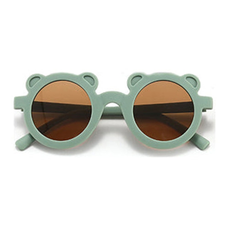 My Little Sunnies Round Bear Sunglasses Succlent Green Matte