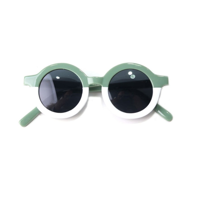 My Little Sunnies Round Two Tone Sunglasses Succulent Green