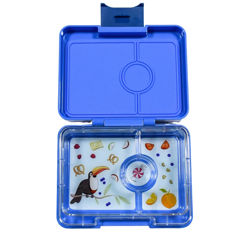 Yumbox Mini Snack 3-Compartment Lunch Box - True Blue Toucan
