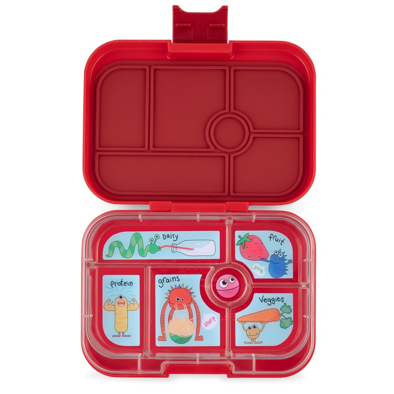 Yumbox Original 6-Compartment Lunch Box - Wow Red Funny Monsters
