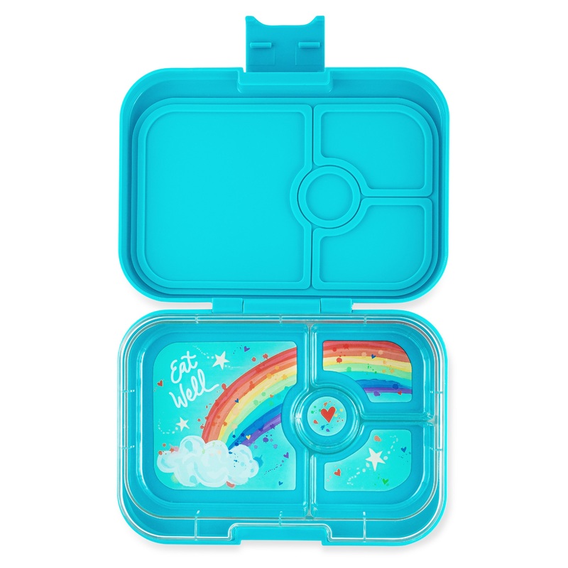 Yumbox Panino 4-Compartment Lunch Box - Eighties Aqua Rainbow