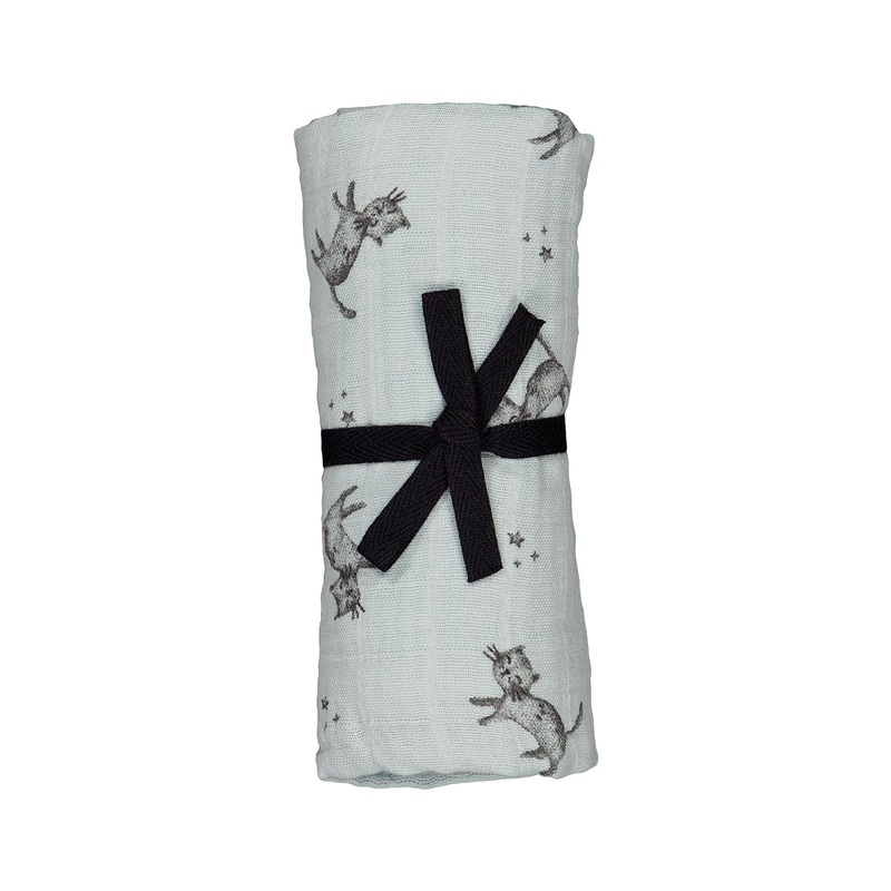 Rose in April Swaddle Cat Bianca Print Blue Cloud