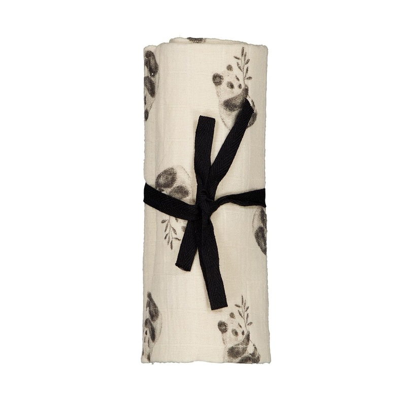 Rose in April Swaddle Panda Bianca Print Natural