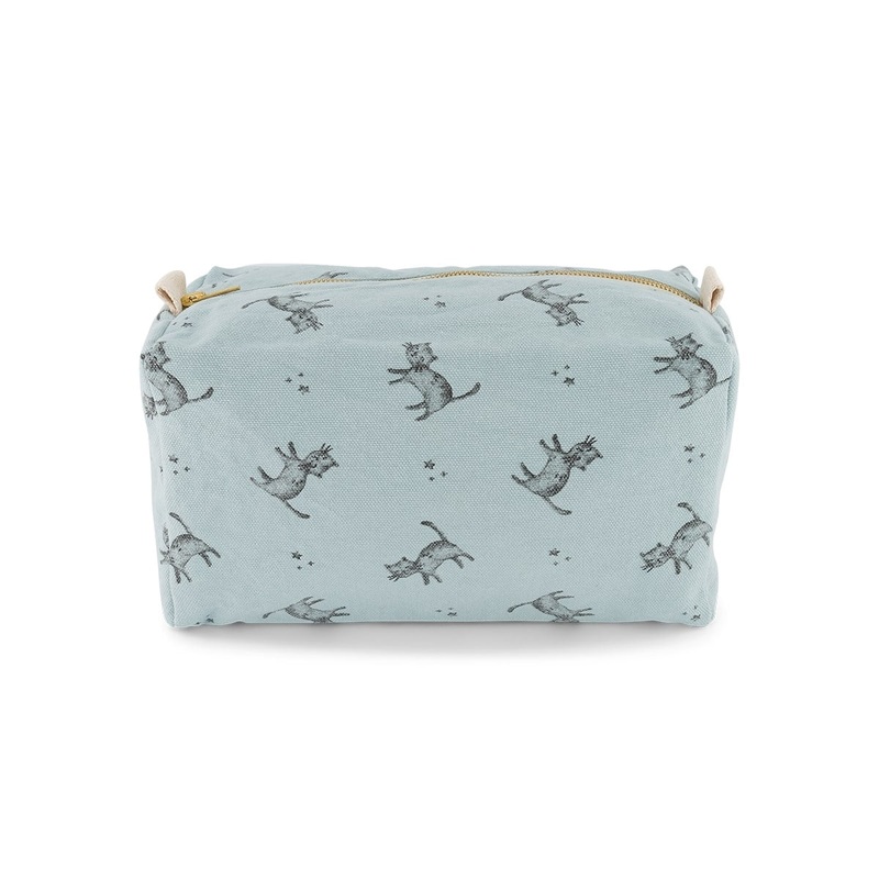 Rose in April Toilet Bag Cat Print Blue Cloud