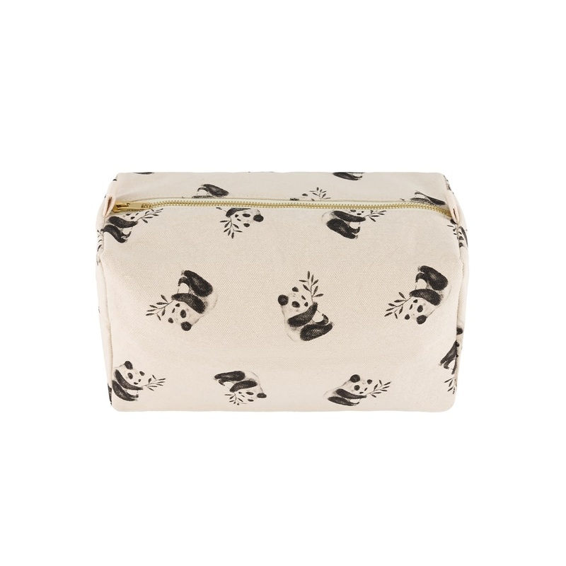 Rose in April Toilet Bag Panda Print Natural